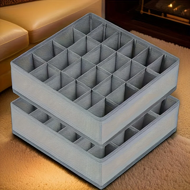 Sock Organizer Tray - 24-delige opvouwbare kledingopbergbox van stof voor