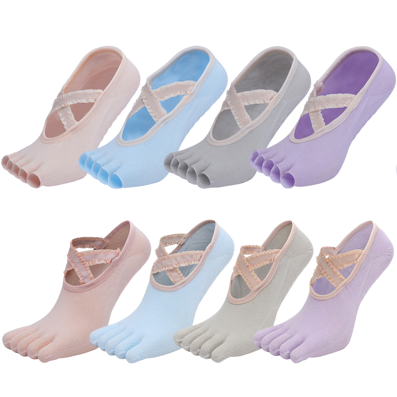 Toe Sock Split - Vijf Vinger Yoga Sokken Kant Cross