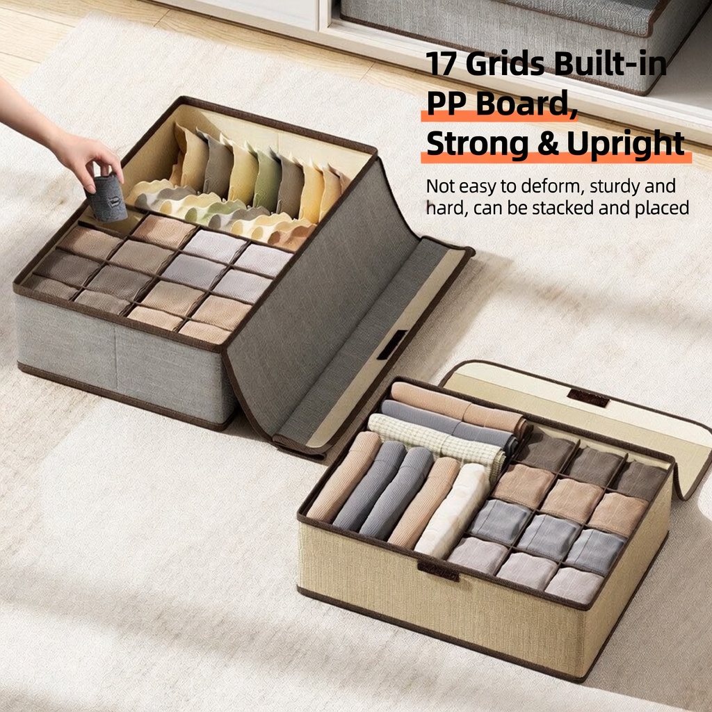 Sock Organizer Tray - 3-in-1 opvouwbare opbergbox voor ondergoed met