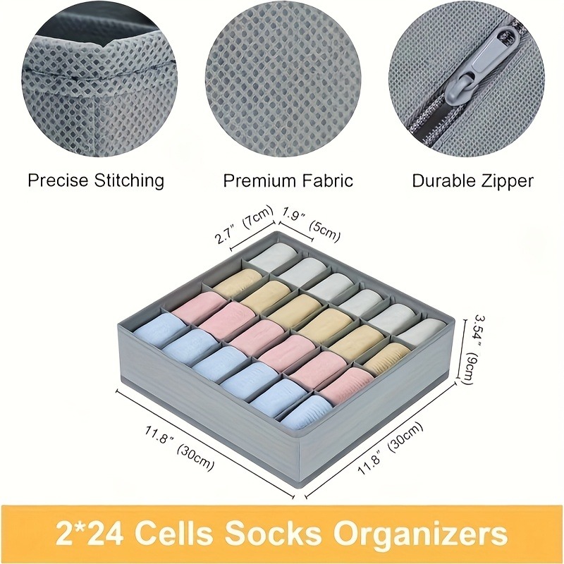 2 stuks 24-vakjes opbergboxen  - Sock Organizer Tray recensie en prijs