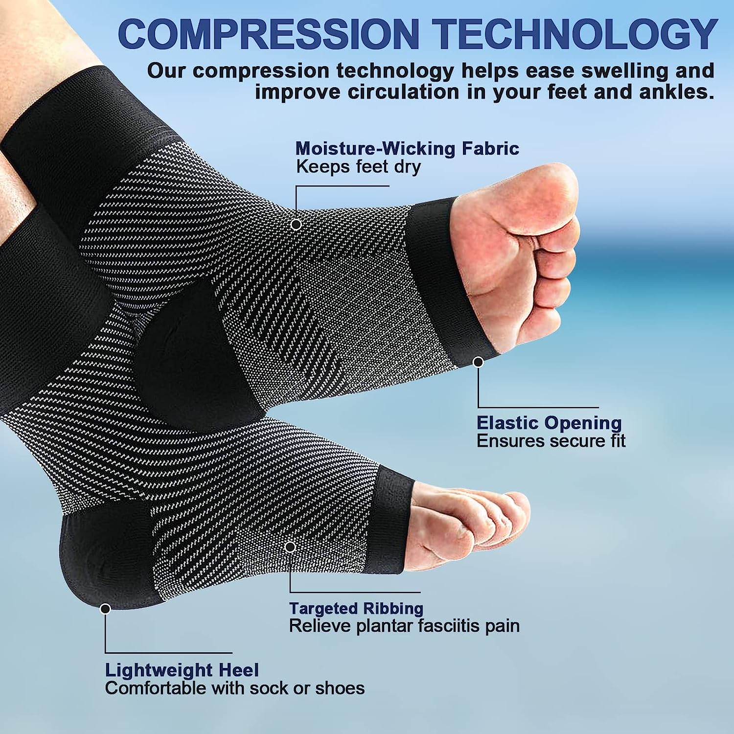 1 paar Fasciitis Plantaris Com - Ankle Brace Sock recensie en prijs