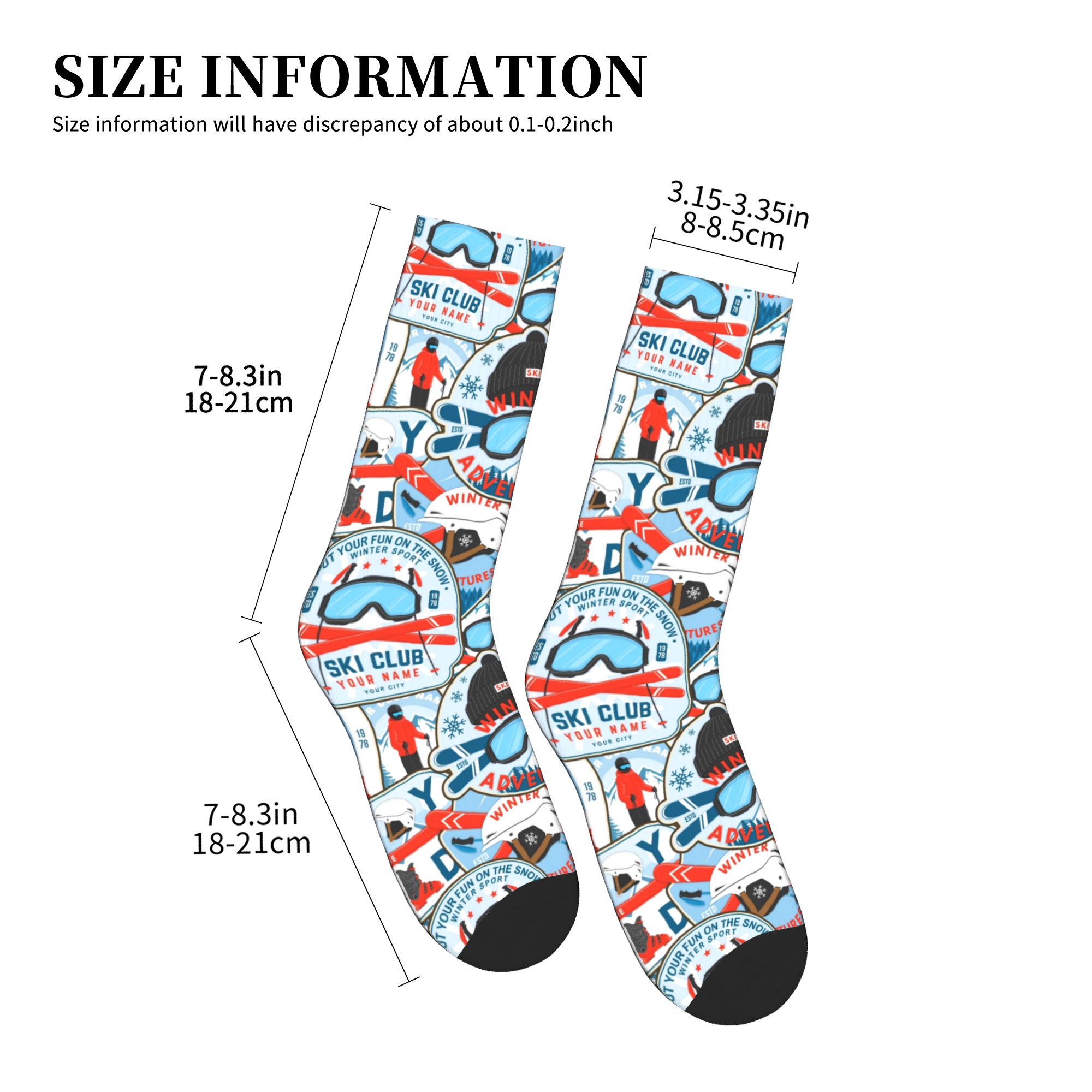 Vintage rood blauwe Ski Club n - Dress Sock Men recensie en prijs